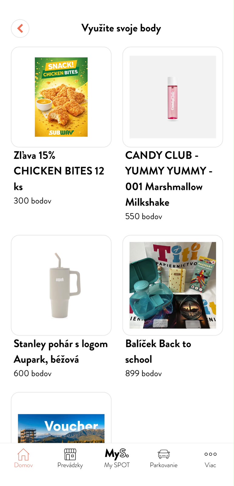 Odmeny za nakupovanie v aplikácii SPOT*